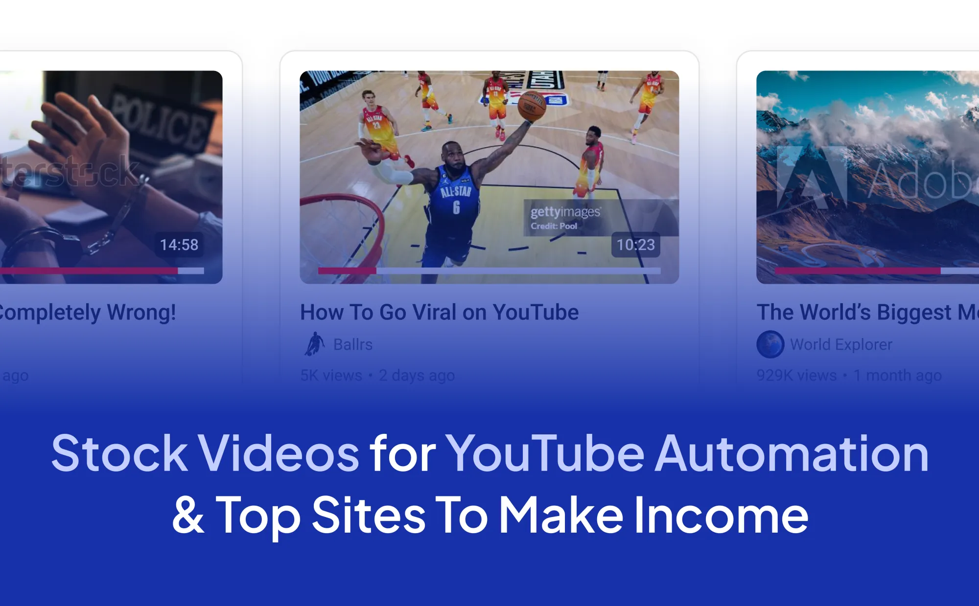 Stock Videos for YouTube Automation & Top Sites To Make Income